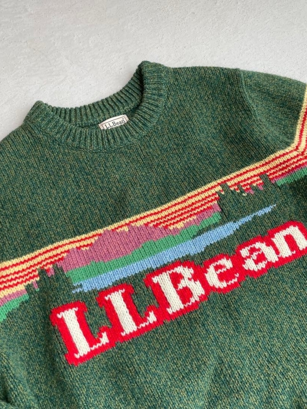 L.L. Bean Womens Katahdin Green Logo Crewneck Sweater NWOT SIZE XL - Picture 3 of 4